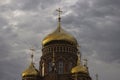 Orthodox russian temple golden Royalty Free Stock Photo